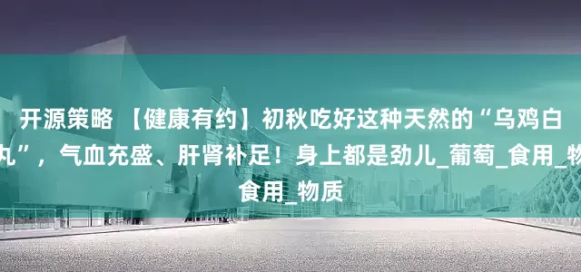 开源策略 【健康有约】初秋吃好这种天然的“乌鸡白凤丸”，气血充盛、肝肾补足！身上都是劲儿_葡萄_食用_物质