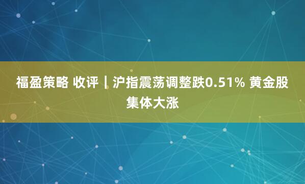 福盈策略 收评｜沪指震荡调整跌0.51% 黄金股集体大涨